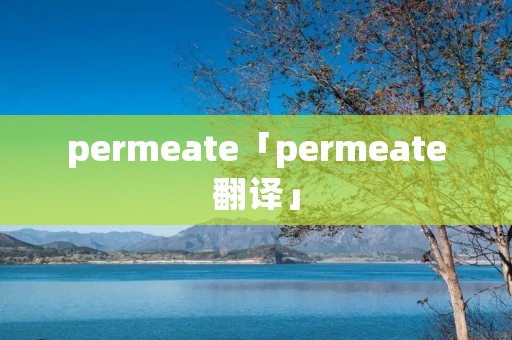 permeate「permeate翻译」