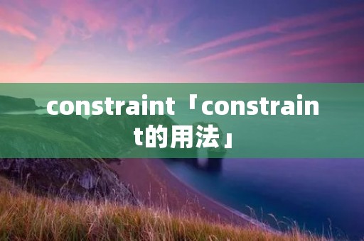 constraint「constraint的用法」