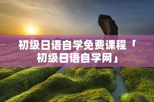 初级日语自学免费课程「初级日语自学网」