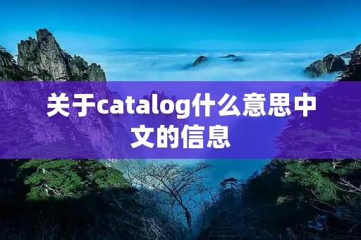 关于catalog什么意思中文的信息 关于catalog什么意思中文的信息