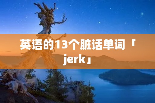 英语的13个脏话单词「jerk」
