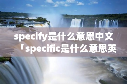 specify是什么意思中文「specific是什么意思英语」
