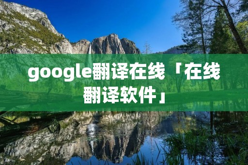google翻译在线「在线翻译软件」