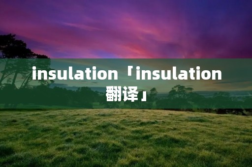 insulation「insulation翻译」 insulation「insulation翻译」