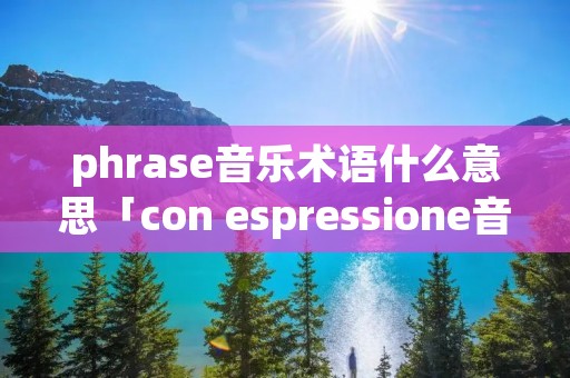phrase音乐术语什么意思「con espressione音乐术语什么意思」