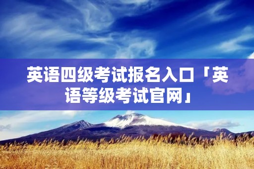 英语四级考试报名入口「英语等级考试官网」