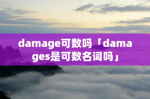 damage可数吗「damages是可数名词吗」