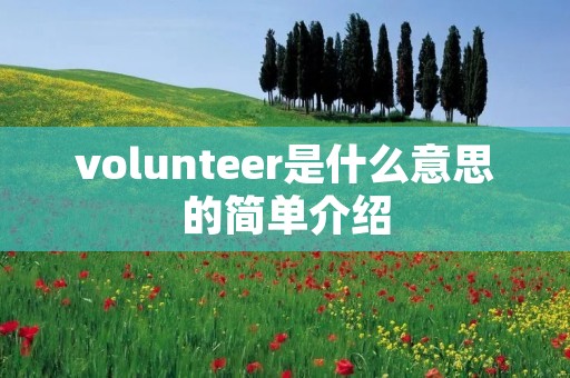 volunteer是什么意思的简单介绍
