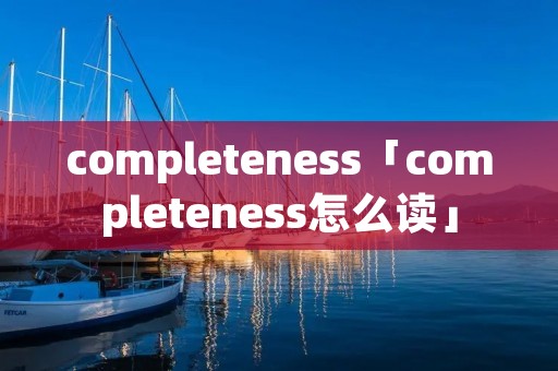 completeness「completeness怎么读」