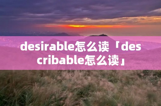 desirable怎么读「describable怎么读」