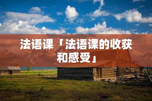 法语课「法语课的收获和感受」 法语课「法语课的收获和感受」