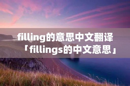 filling的意思中文翻译「fillings的中文意思」