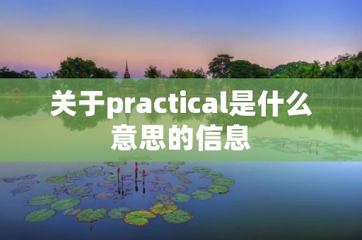 关于practical是什么意思的信息