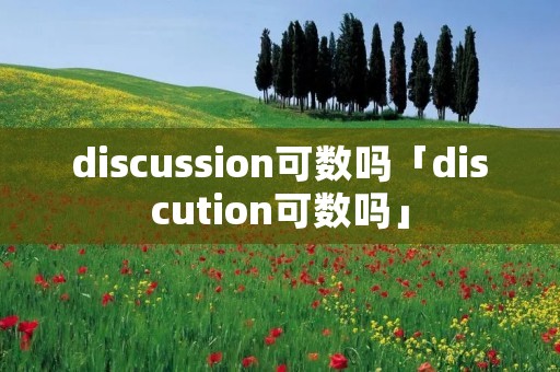 discussion可数吗「discution可数吗」