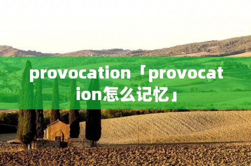 provocation「provocation怎么记忆」 provocation「provocation怎么记忆」