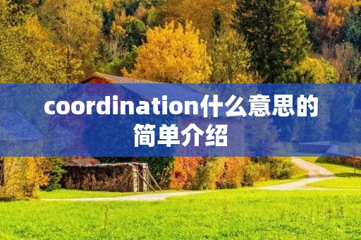 coordination什么意思的简单介绍