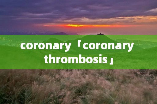 coronary「coronary thrombosis」 coronary「coronary thrombosis」