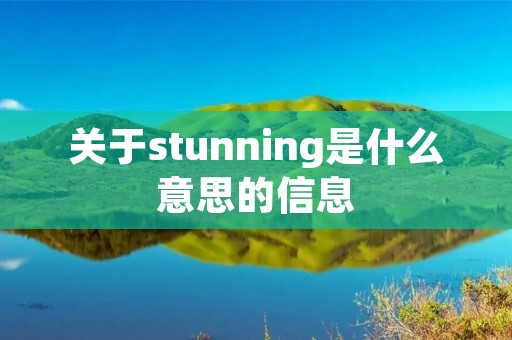 关于stunning是什么意思的信息