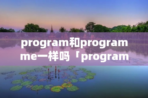 program和programme一样吗「programmes和programs」
