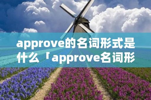 approve的名词形式是什么「approve名词形容词副词」