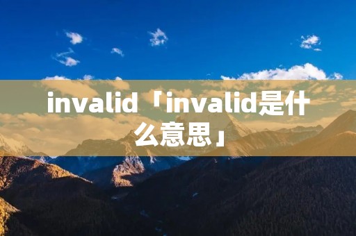 invalid「invalid是什么意思」