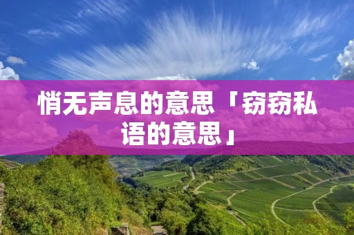 悄无声息的意思「窃窃私语的意思」