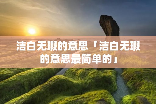 洁白无瑕的意思「洁白无瑕的意思最简单的」