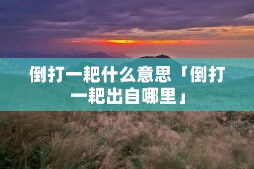 倒打一耙什么意思「倒打一耙出自哪里」