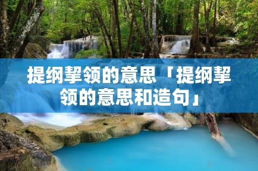 提纲挈领的意思「提纲挈领的意思和造句」