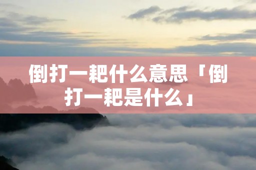 倒打一耙什么意思「倒打一耙是什么」