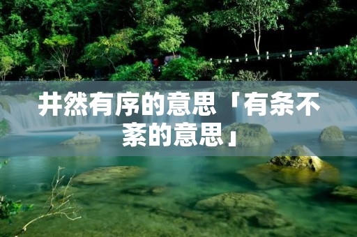 井然有序的意思「有条不紊的意思」