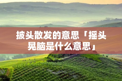 披头散发的意思「摇头晃脑是什么意思」