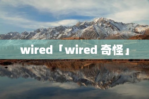 wired「wired 奇怪」