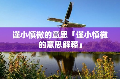 谨小慎微的意思「谨小慎微的意思解释」