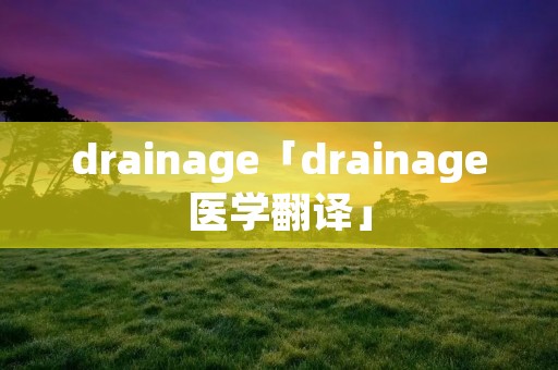 drainage「drainage医学翻译」