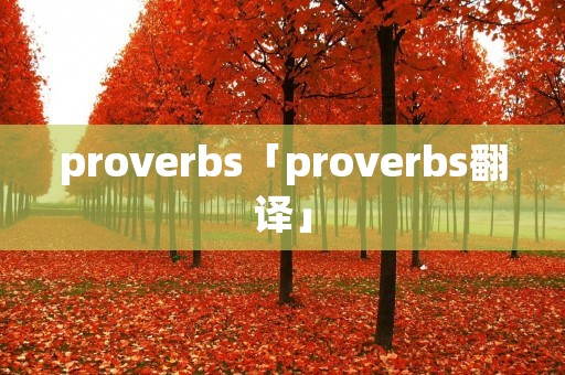 proverbs「proverbs翻译」