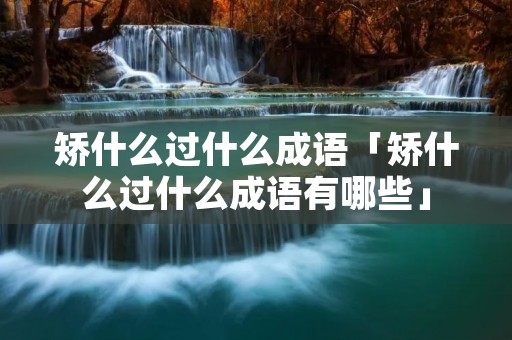 矫什么过什么成语「矫什么过什么成语有哪些」