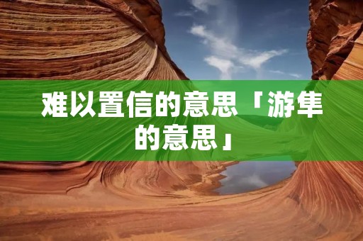 难以置信的意思「游隼的意思」