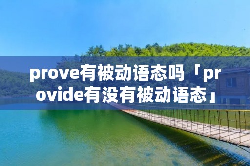 prove有被动语态吗「provide有没有被动语态」