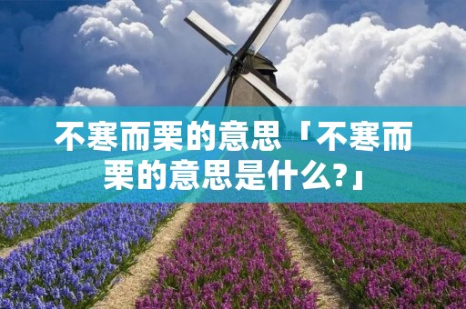 不寒而栗的意思「不寒而栗的意思是什么?」