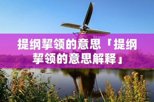 提纲挈领的意思「提纲挈领的意思解释」