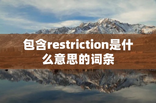 包含restriction是什么意思的词条
