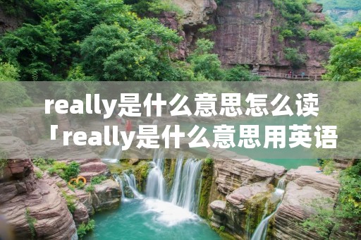 really是什么意思怎么读「really是什么意思用英语怎么读」