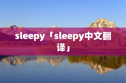 sleepy「sleepy中文翻译」