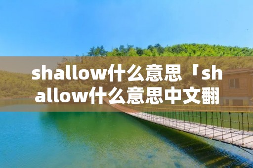 shallow什么意思「shallow什么意思中文翻译」