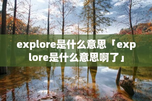 explore是什么意思「explore是什么意思啊了」