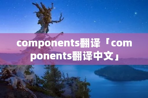components翻译「components翻译中文」