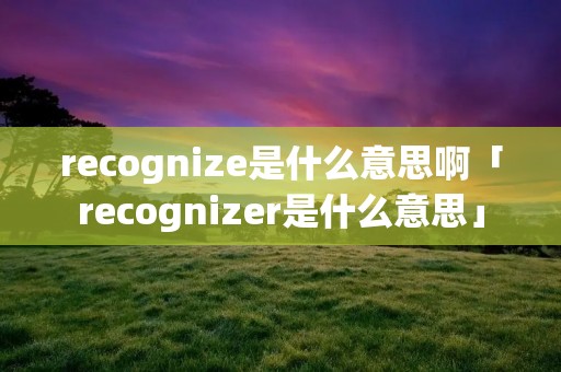 recognize是什么意思啊「recognizer是什么意思」
