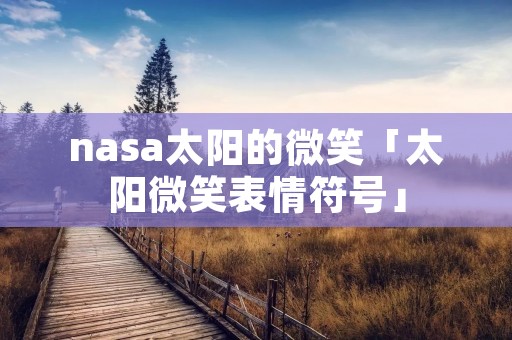 nasa太阳的微笑「太阳微笑表情符号」