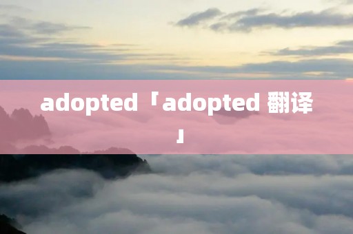 adopted「adopted 翻译」